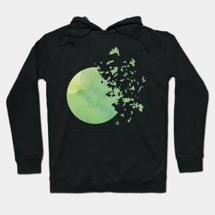 Green Moon into the Universe Lime color Hoodie